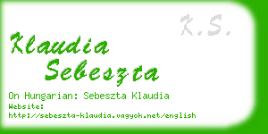 klaudia sebeszta business card